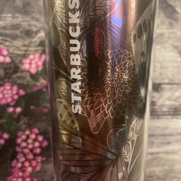 2019 STARBUCKS 16 Oz. Plastic Tumbler FLORAL BUTTERFLY Limited Edition - Picture 2 of 13